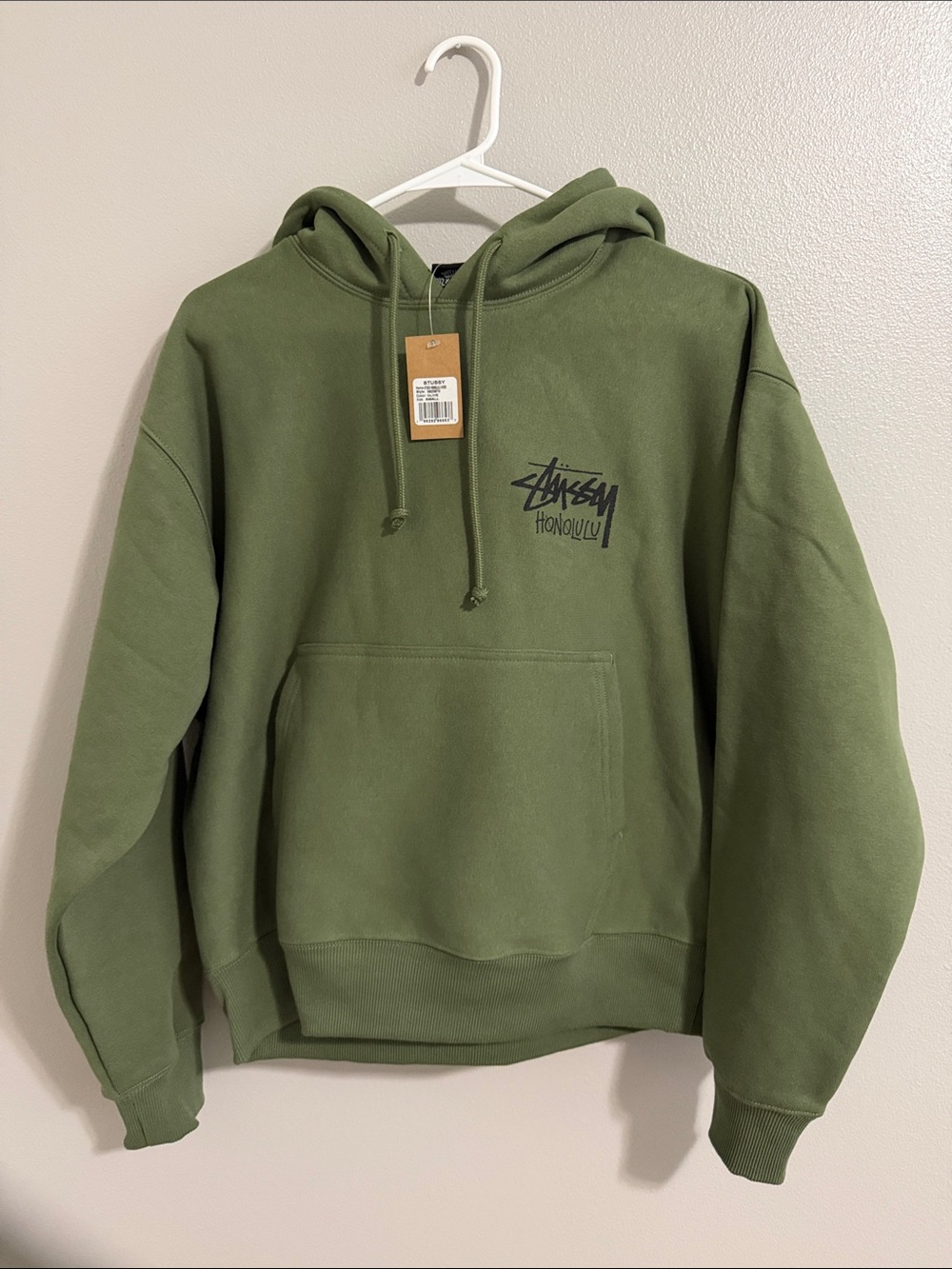 Stussy Honolulu Olive Green Hoodie NWT